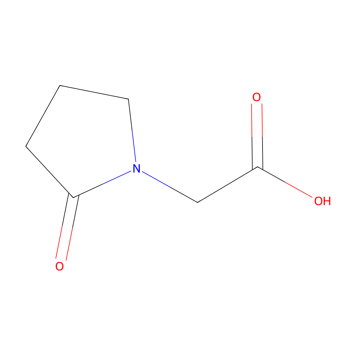 2-(2-Oxopyrrolidin-1-yl)acetic acid molecular structure, CAS 53934-76-2