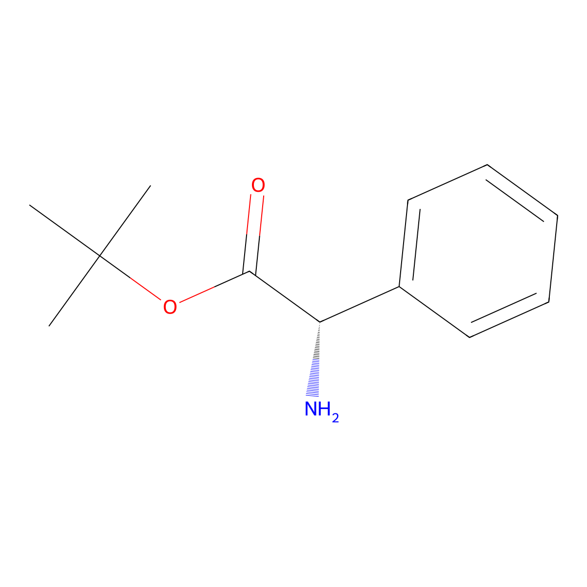 (S)-tert-Butyl 2-amino-2-phenylacetate molecular structure, CAS 53934-78-4