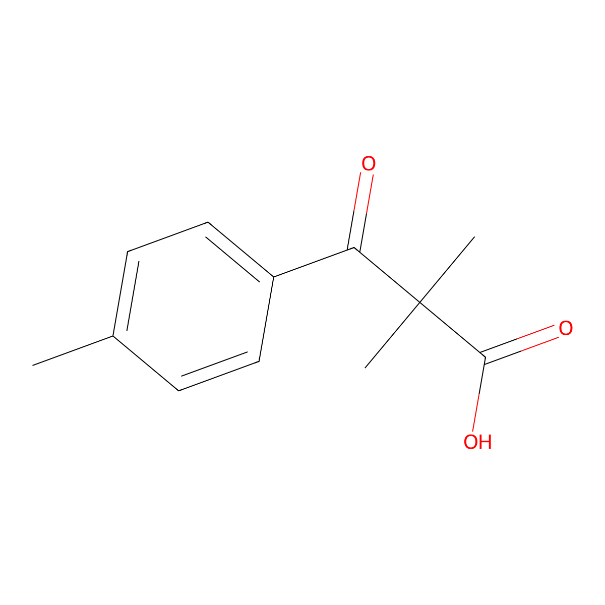 2,2-Dimethyl-3-(4-methylphenyl)-3-oxopropanoic acid molecular structure, CAS 53935-61-8