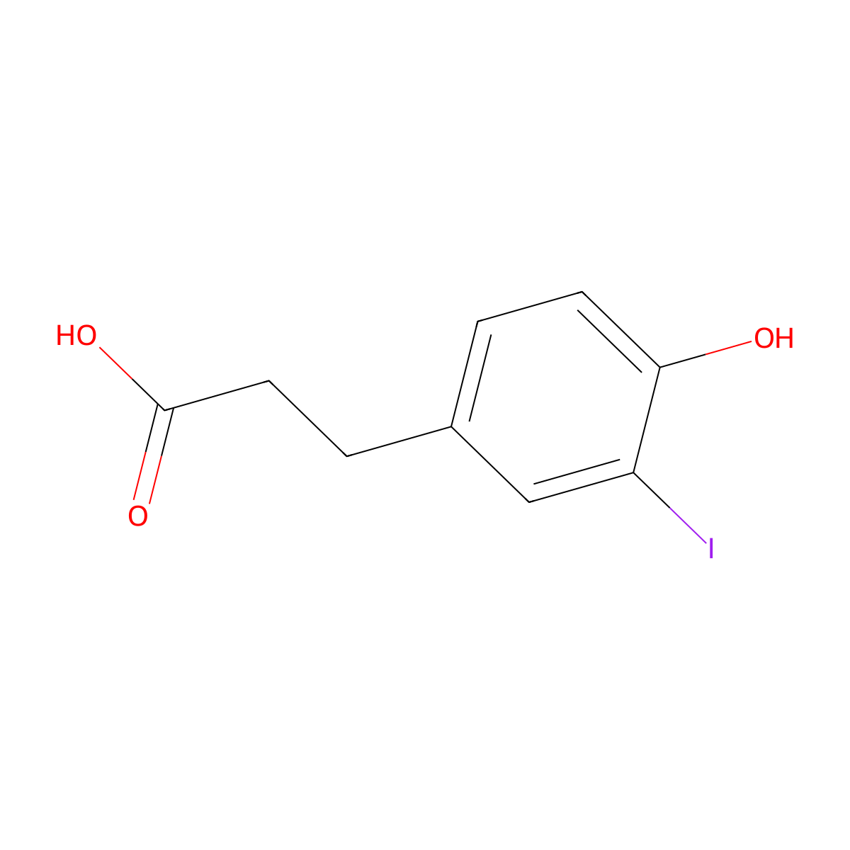 3-(4-Hydroxy-3-iodophenyl)propionic acid molecular structure, CAS 53937-19-2