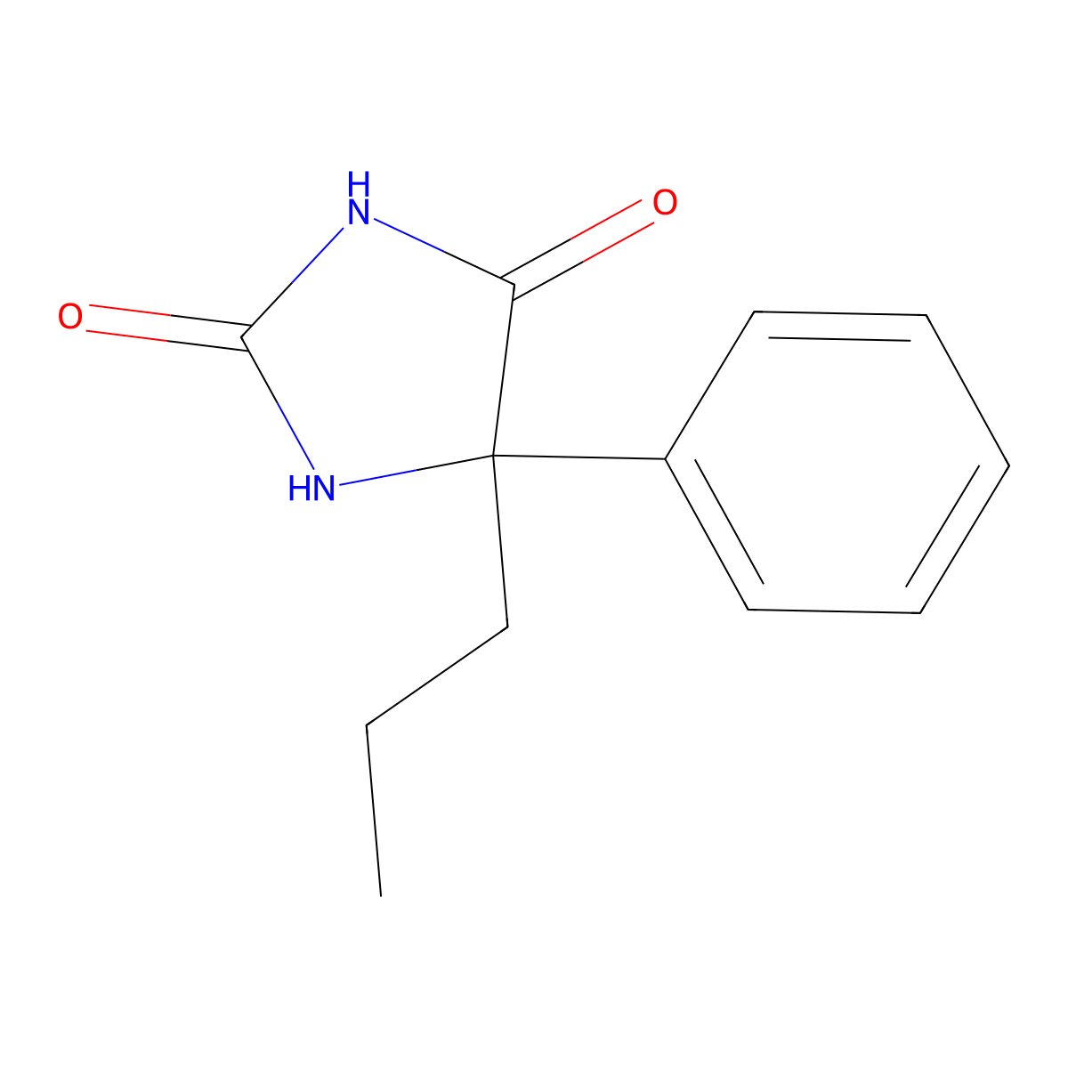 5-Phenyl-5-propylimidazolidine-2,4-dione molecular structure, CAS 5394-37-6