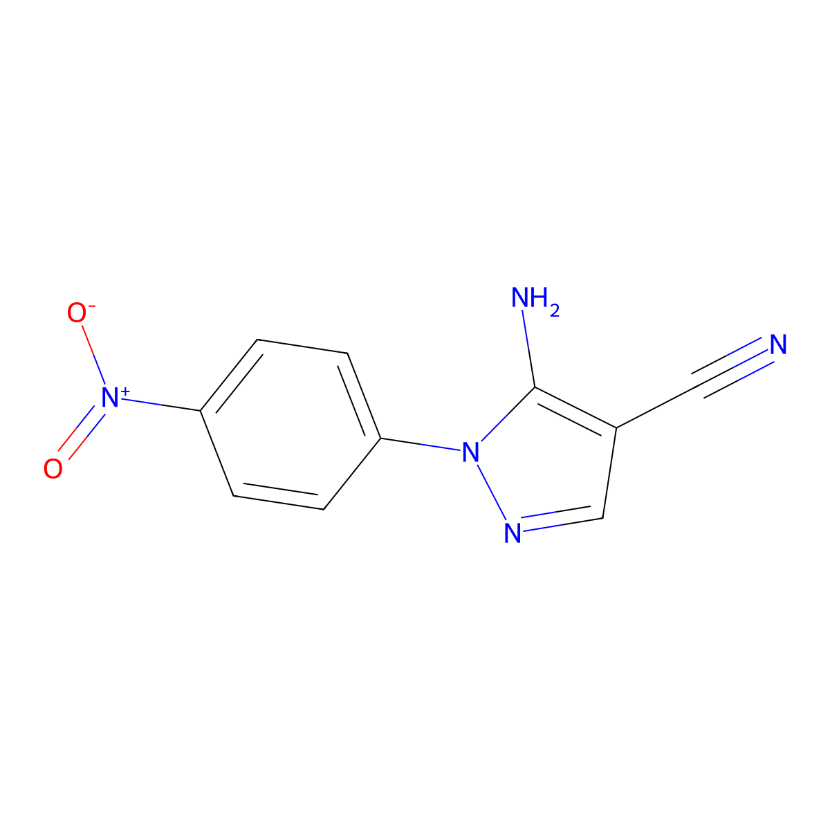 5-Amino-1-(4-nitrophenyl)-1H-pyrazole-4-carbonitrile molecular structure, CAS 5394-41-2