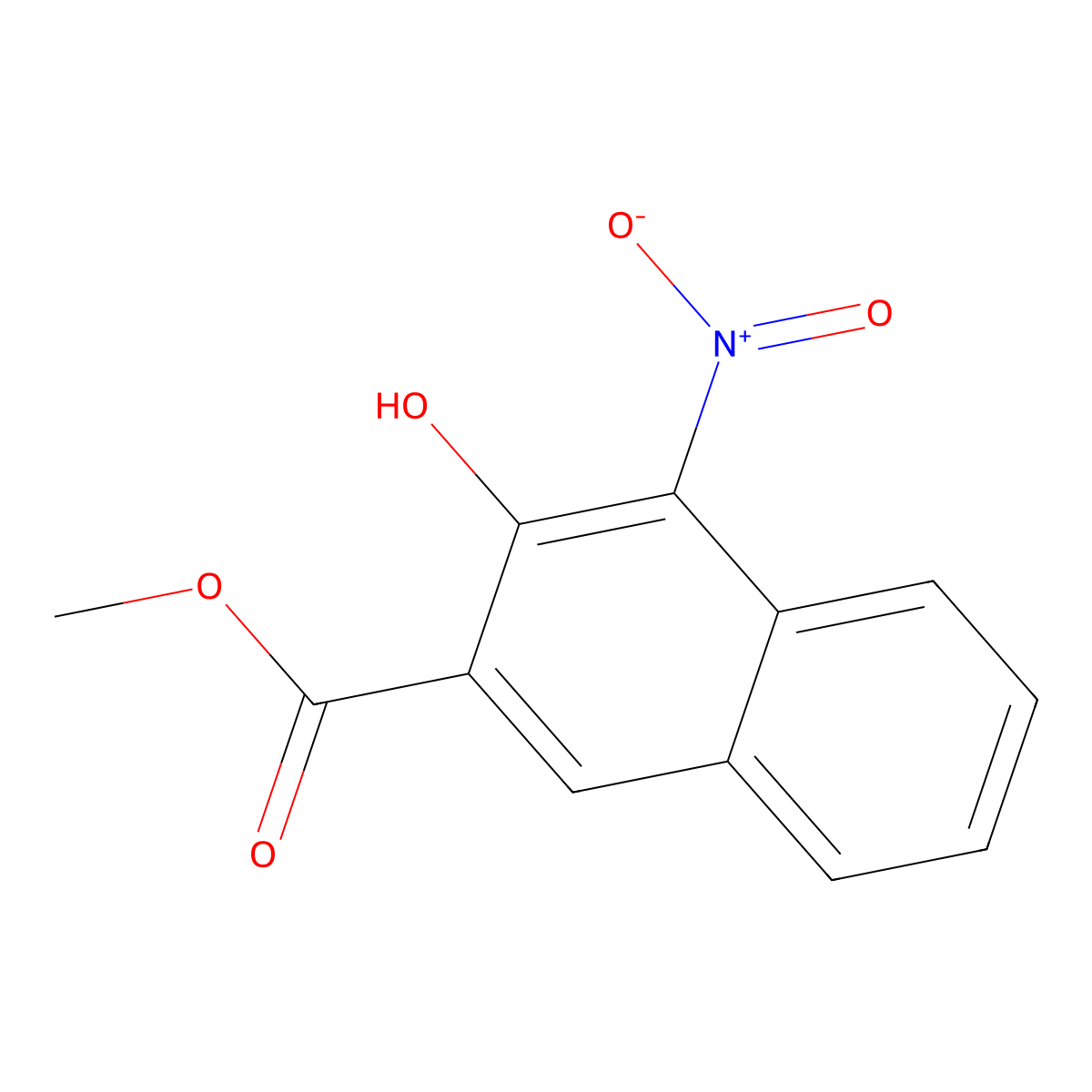 Methyl 3-hydroxy-4-nitro-2-naphthoate molecular structure, CAS 5394-81-0
