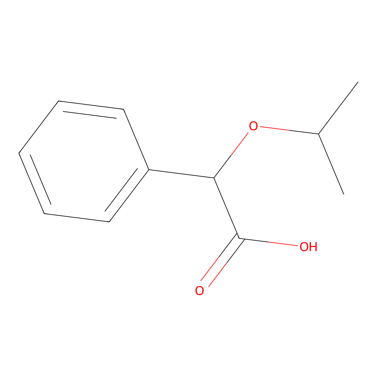 2-Phenyl-2-(propan-2-yloxy)acetic acid molecular structure, CAS 5394-87-6