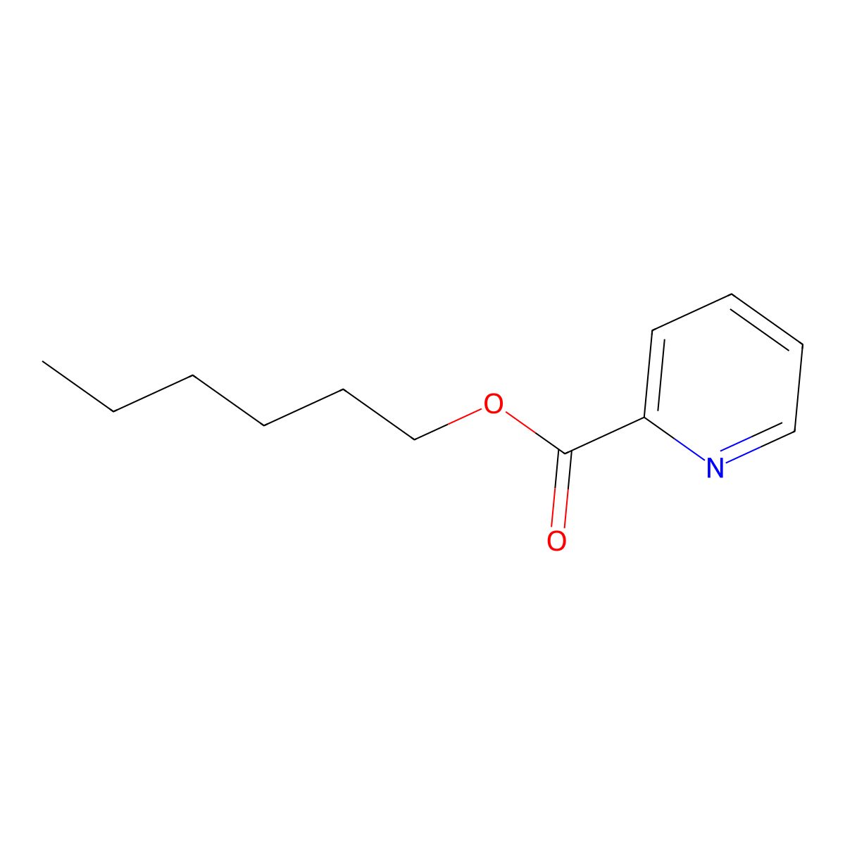 Hexyl pyridine-2-carboxylate molecular structure, CAS 5394-95-6