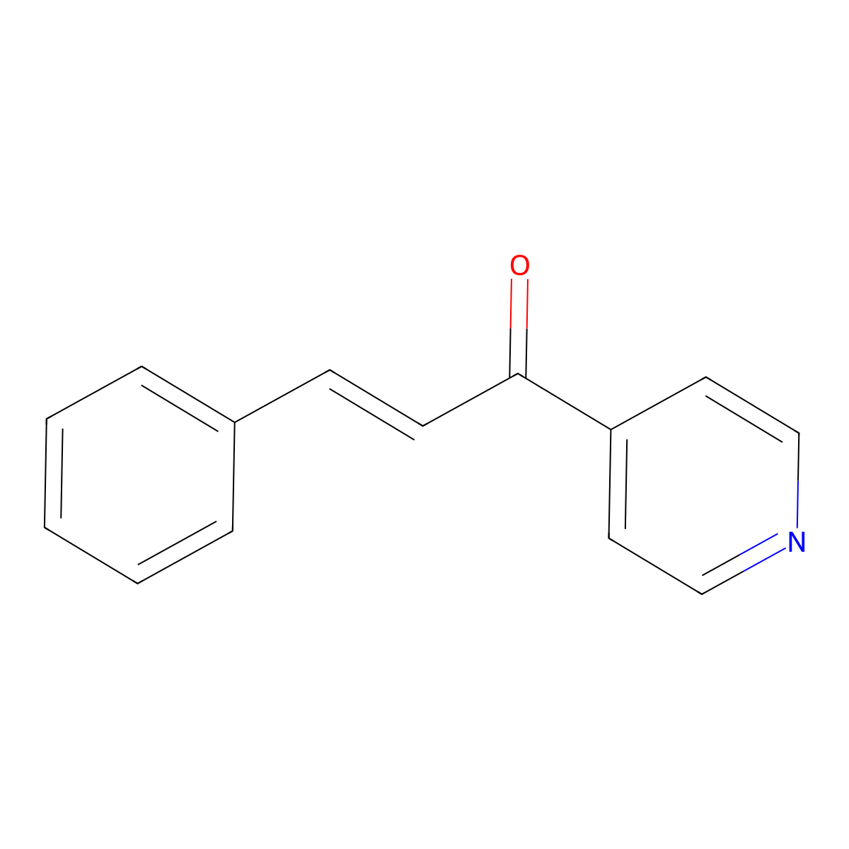 (2E)-3-Phenyl-1-(pyridin-4-yl)prop-2-en-1-one molecular structure, CAS 53940-08-2