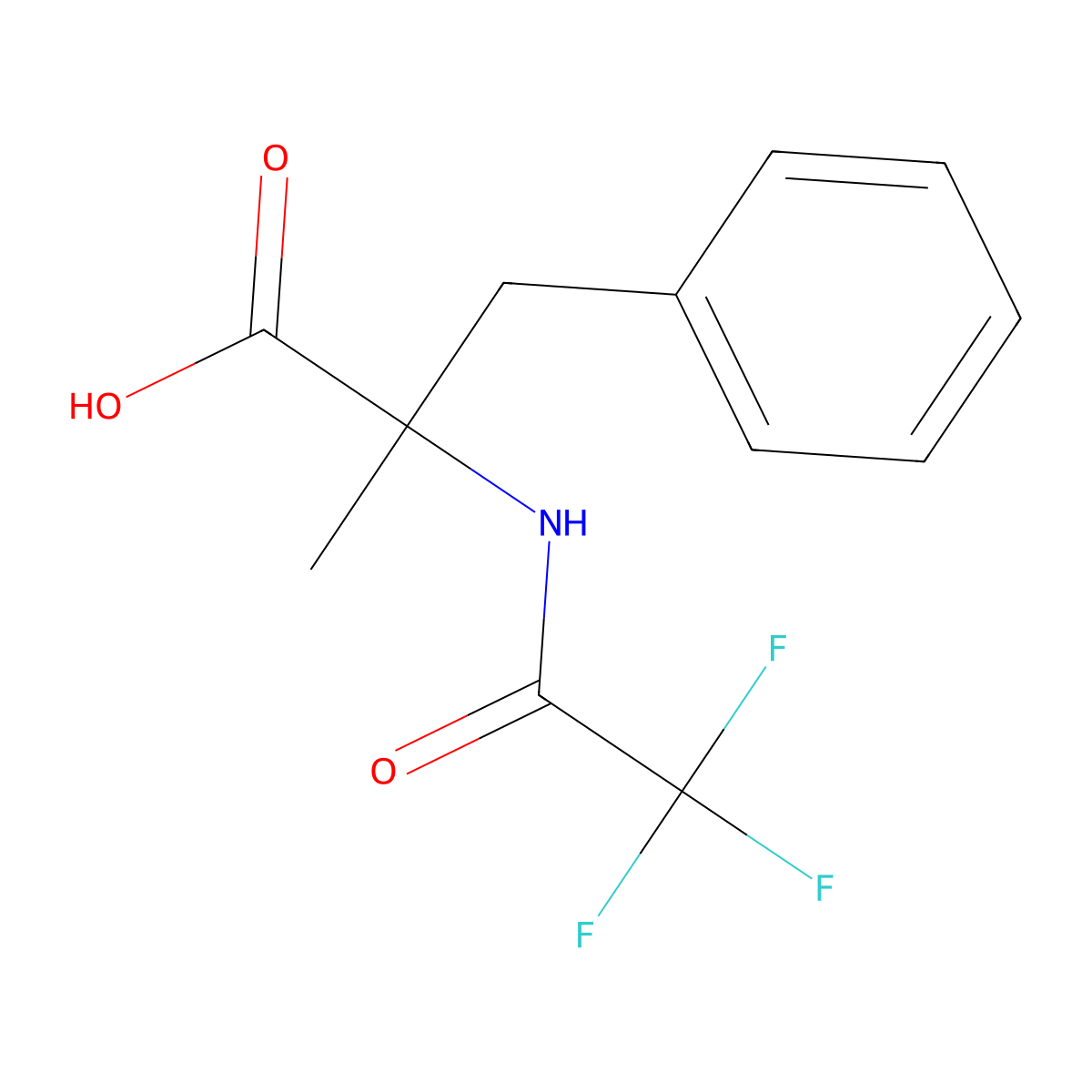 2-Methyl-3-phenyl-2-(2,2,2-trifluoroacetamido)propanoic acid molecular structure, CAS 53940-84-4