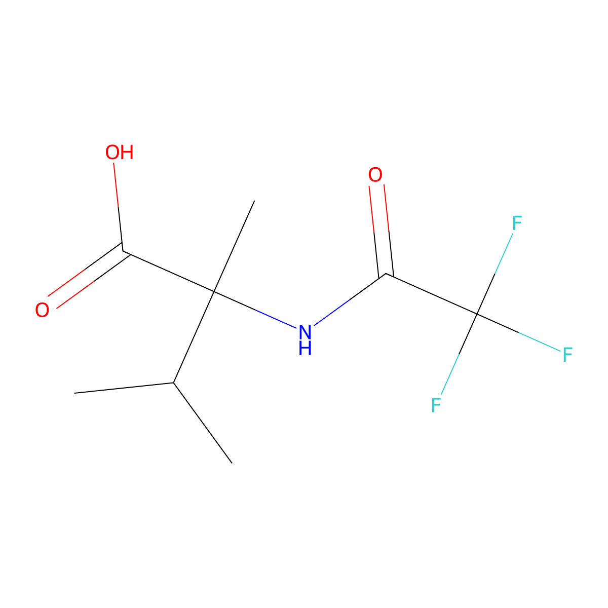 2,3-Dimethyl-2-(2,2,2-trifluoroacetamido)butanoic acid molecular structure, CAS 53940-86-6