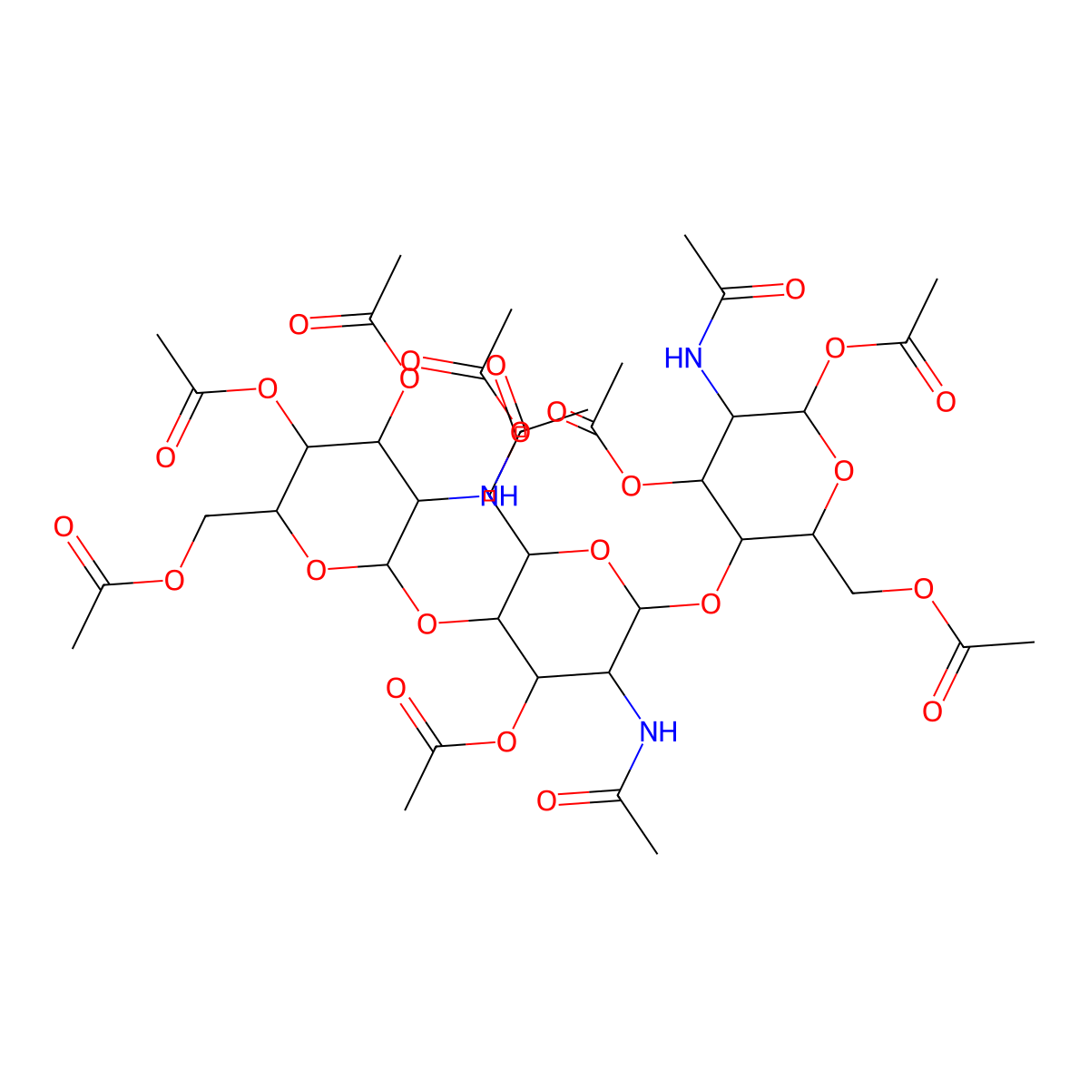 Chitotriose Undecaacetate molecular structure, CAS 53942-45-3