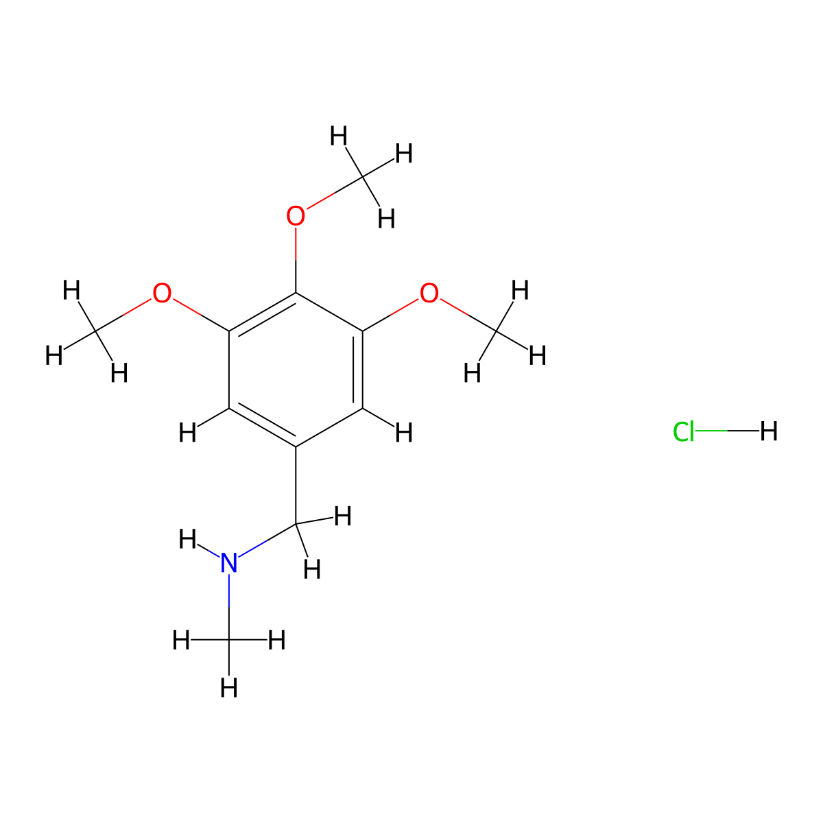 N-methyl-1-(3,4,5-trimethoxyphenyl)methanamine hydrochloride molecular structure, CAS 53942-87-3
