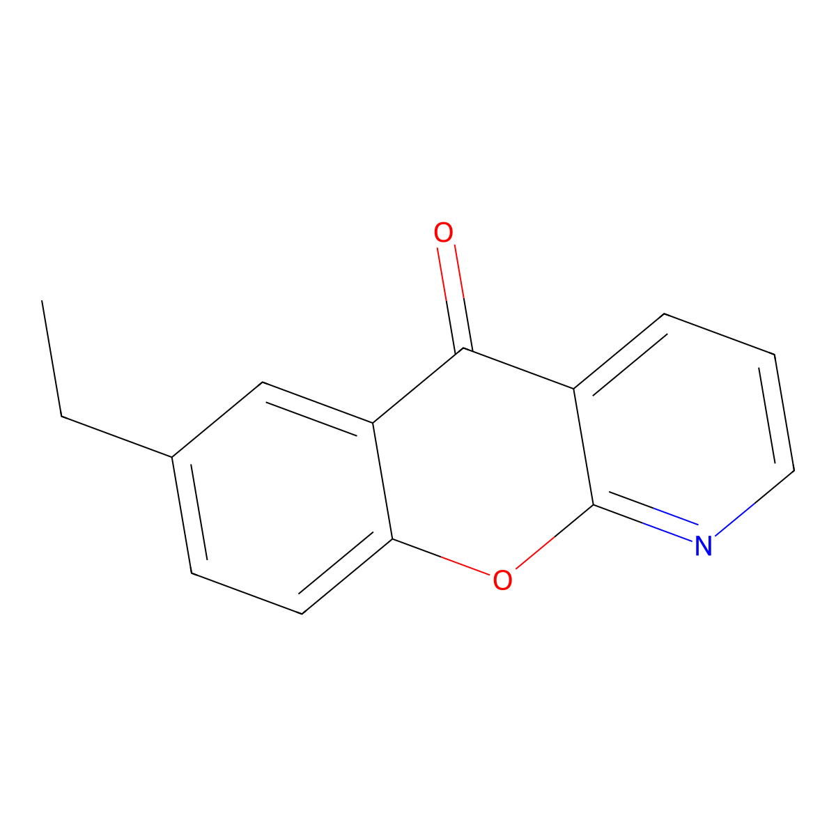 7-Ethyl-5H-chromeno[2,3-b]pyridin-5-one molecular structure, CAS 53944-31-3