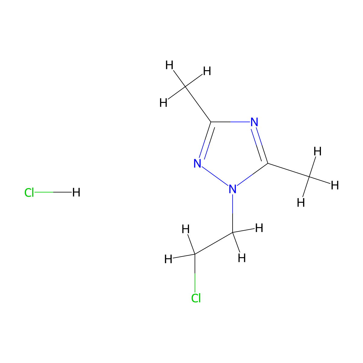 1-(2-chloroethyl)-3,5-dimethyl-1H-1,2,4-triazole hydrochloride molecular structure, CAS 53946-19-3