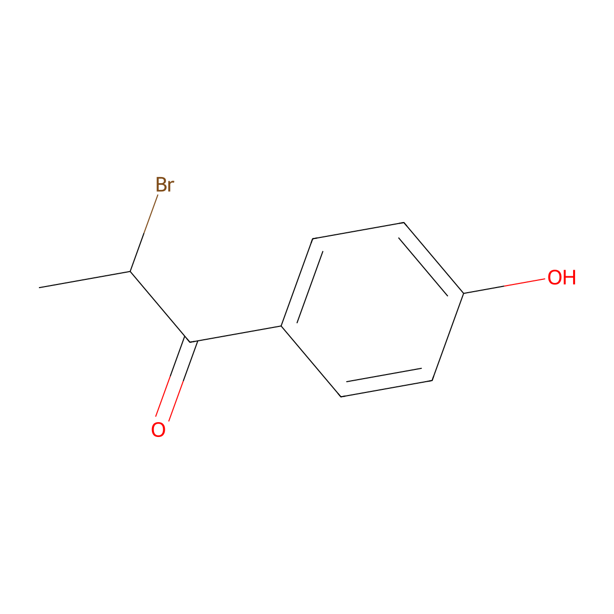 2-Bromo-1-(4-hydroxyphenyl)propan-1-one molecular structure, CAS 53946-87-5