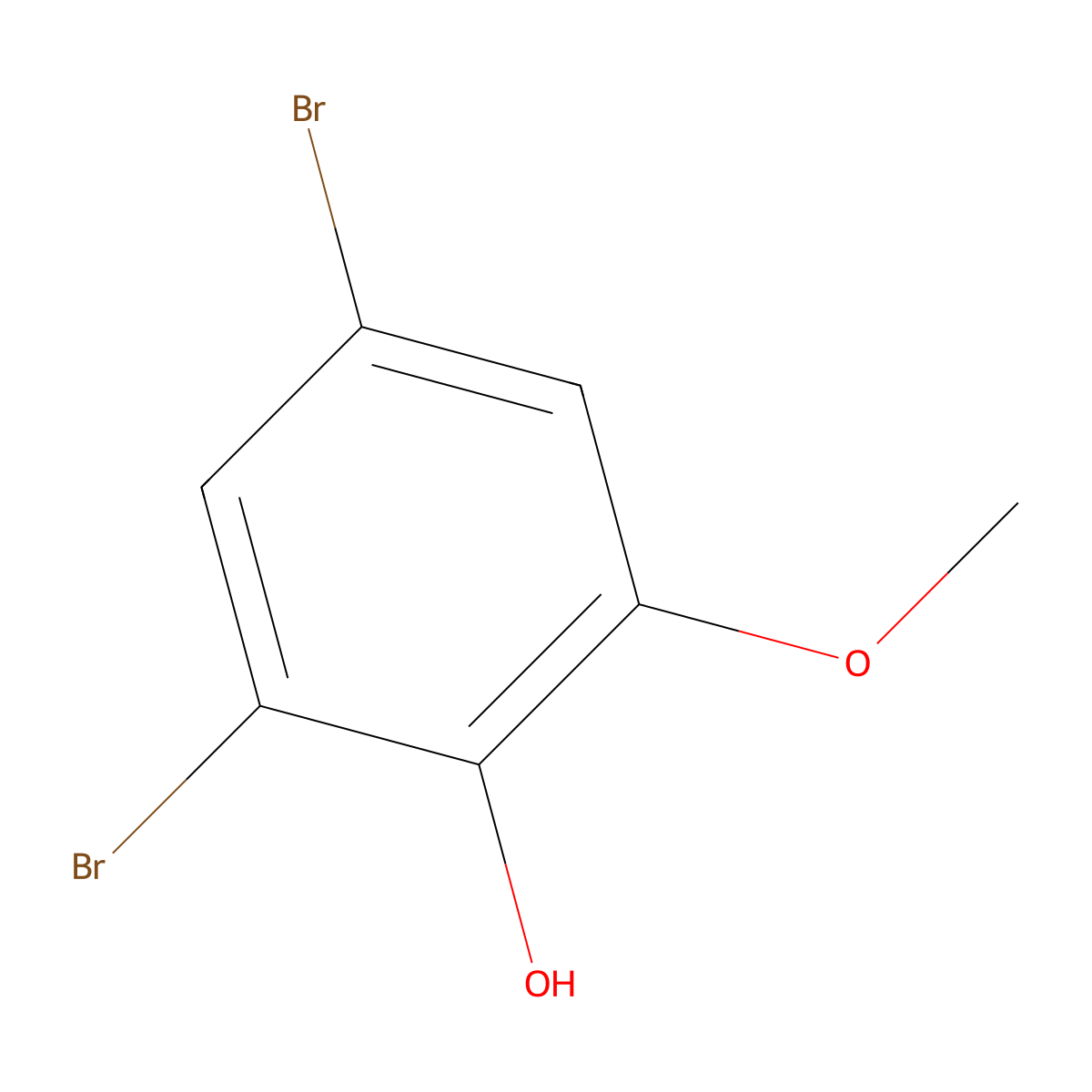 2,4-Dibromo-6-methoxyphenol molecular structure, CAS 53948-36-0