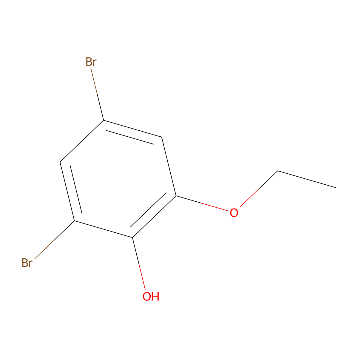 2,4-Dibromo-6-ethoxyphenol molecular structure, CAS 53948-38-2