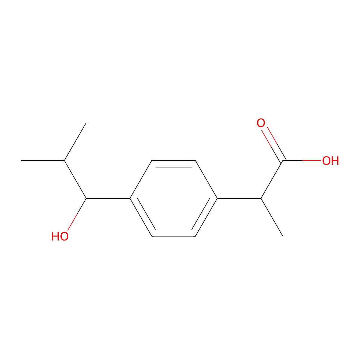2-(4'-(1-Hydroxy-2-methylpropyl)phenyl)propionic acid molecular structure, CAS 53949-53-4