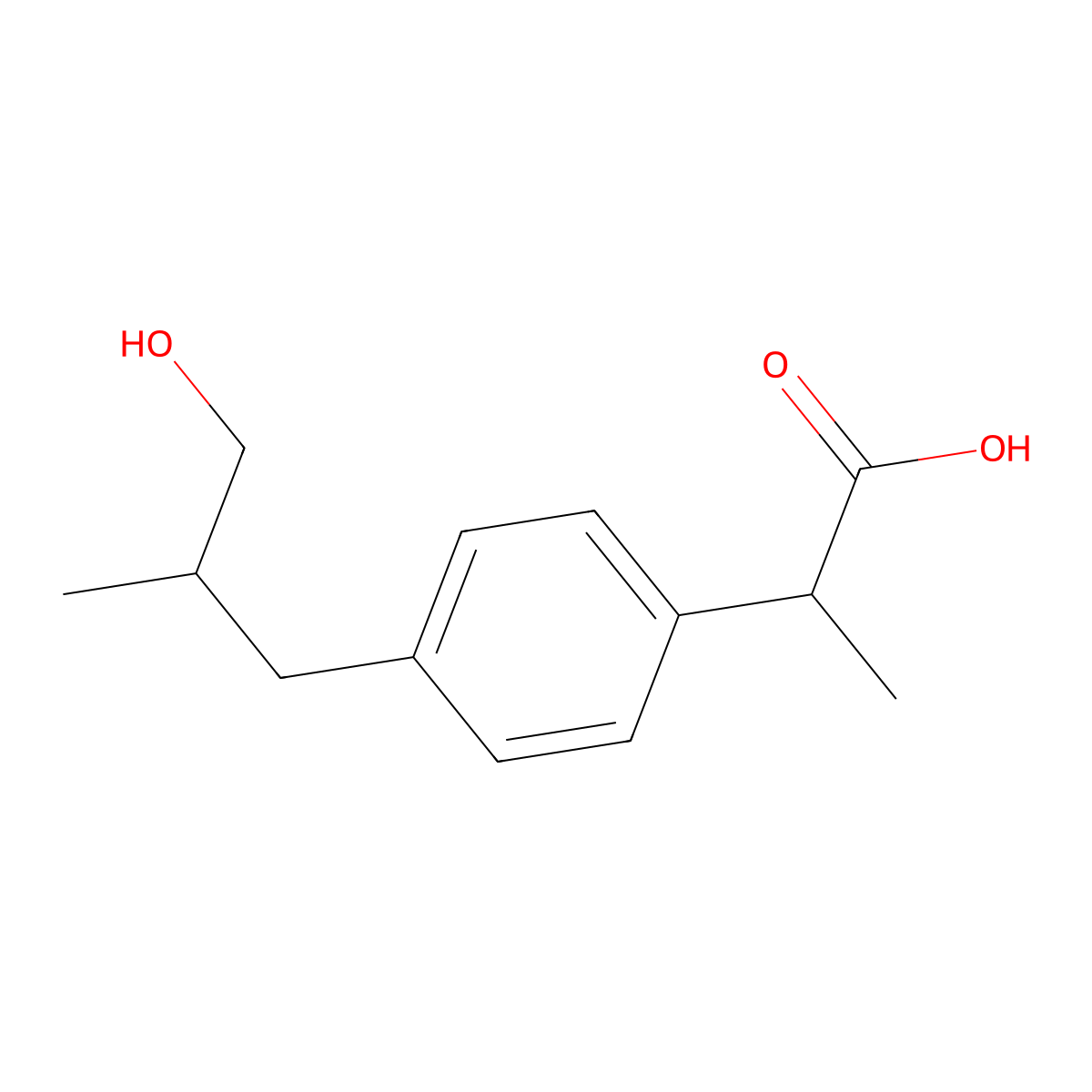 3-Hydroxyibuprofen molecular structure, CAS 53949-54-5