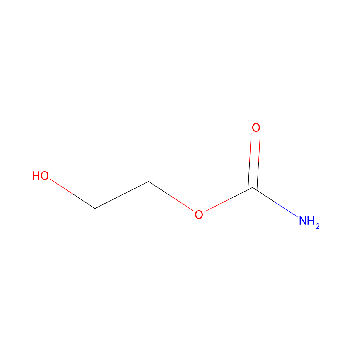 Hydroxyethyl carbamate molecular structure, CAS 5395-01-7