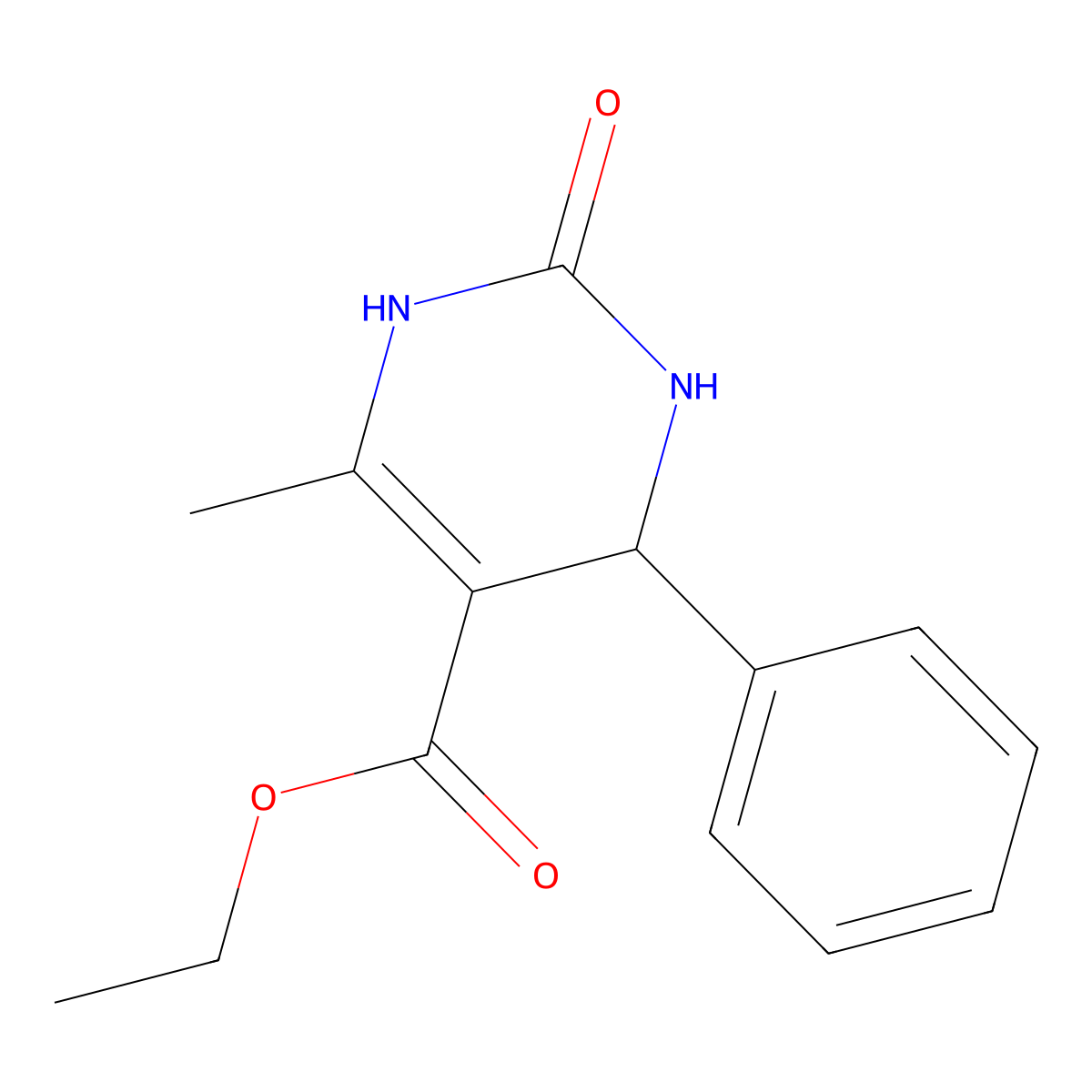 Ethyl 1,4-dihydro-2-hydroxy-6-methyl-4-phenyl-5-pyrimidinecarboxylate molecular structure, CAS 5395-36-8