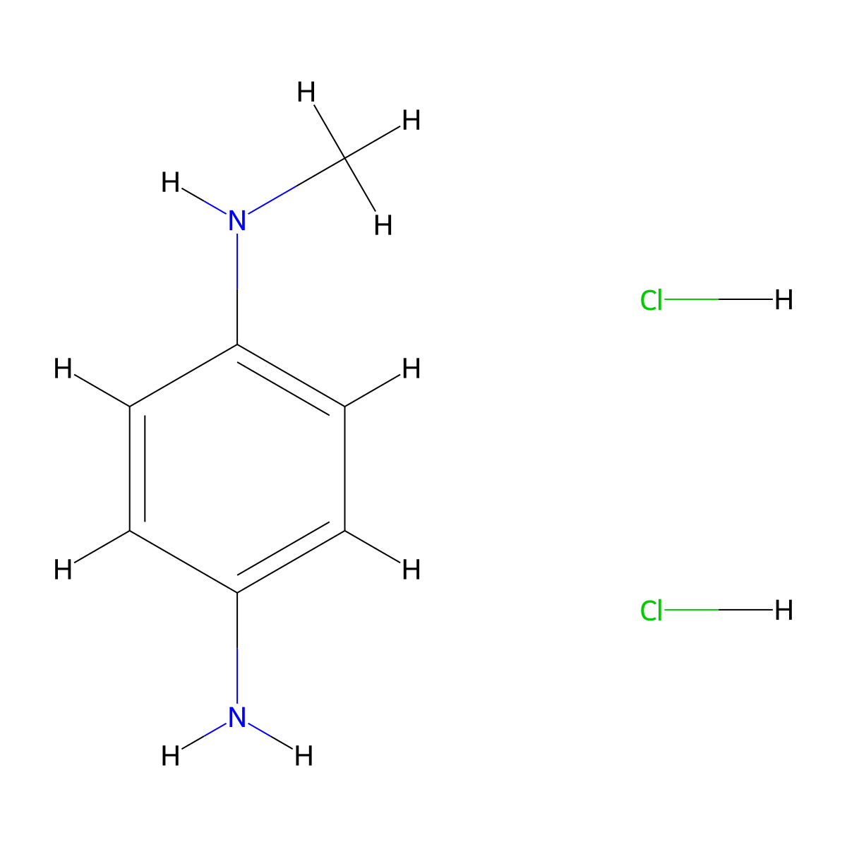 1,4-Benzenediamine, N1-methyl-, hydrochloride (1:2) molecular structure, CAS 5395-70-0