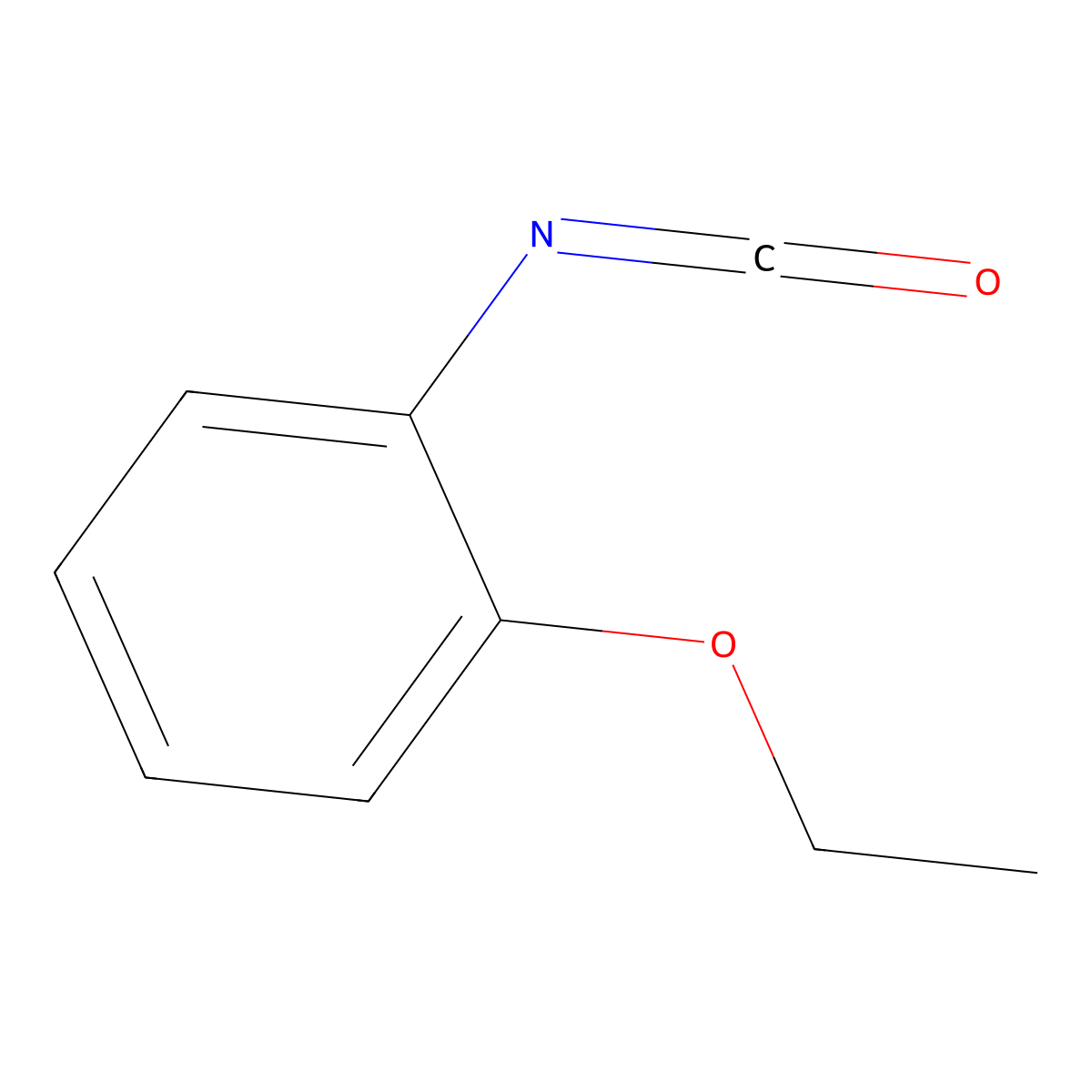 Benzene, 1-ethoxy-2-isocyanato- molecular structure, CAS 5395-71-1