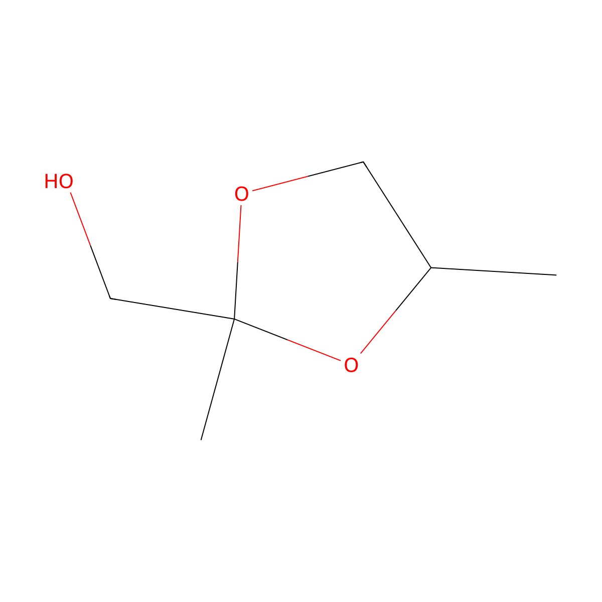 (2,4-Dimethyl-1,3-dioxolan-2-yl)methanol molecular structure, CAS 53951-43-2