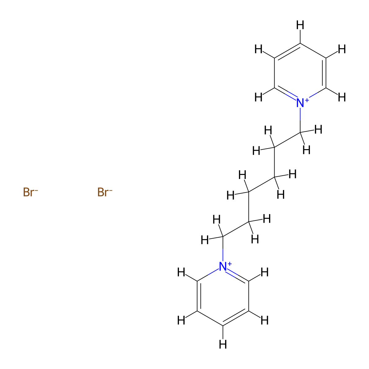 1,1'-(Hexane-1,6-diyl)di(pyridin-1-ium) dibromide molecular structure, CAS 53952-75-3