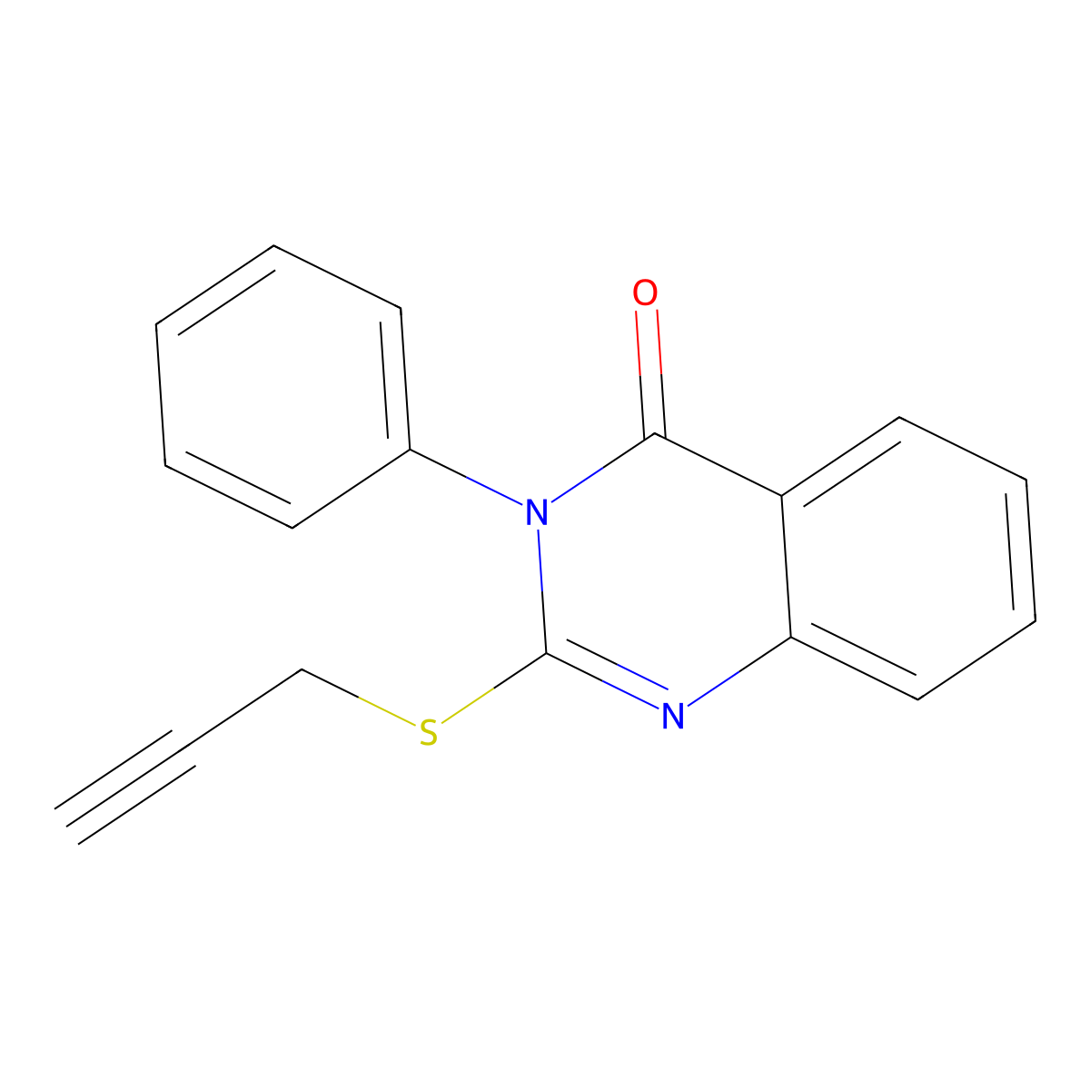 3-phenyl-2-(prop-2-yn-1-ylthio)quinazolin-4(3H)-one molecular structure, CAS 53954-28-2