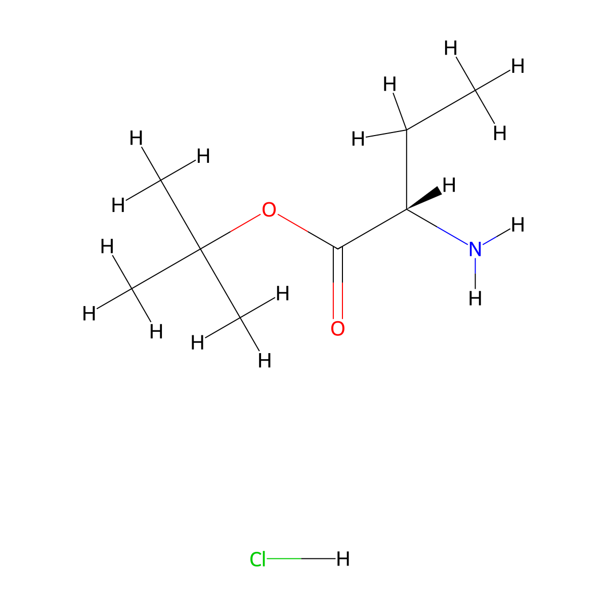 tert-butyl (2S)-2-aminobutanoate hydrochloride molecular structure, CAS 53956-05-1