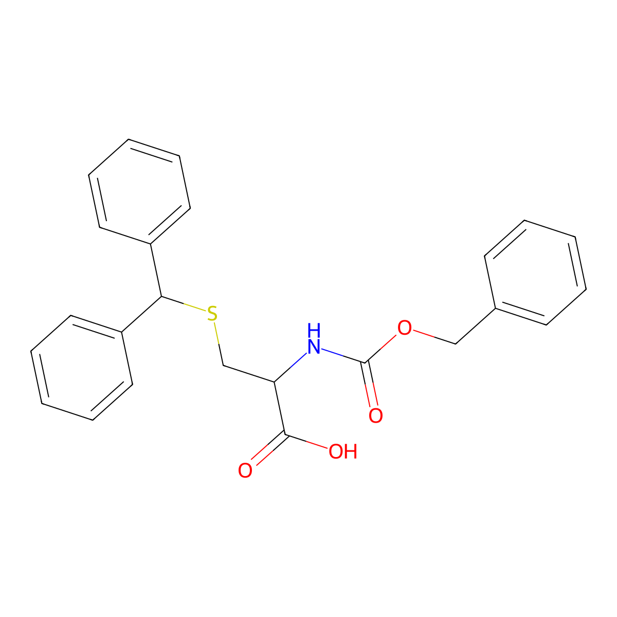 n-[(Benzyloxy)carbonyl]-s-(diphenylmethyl)cysteine molecular structure, CAS 53957-20-3