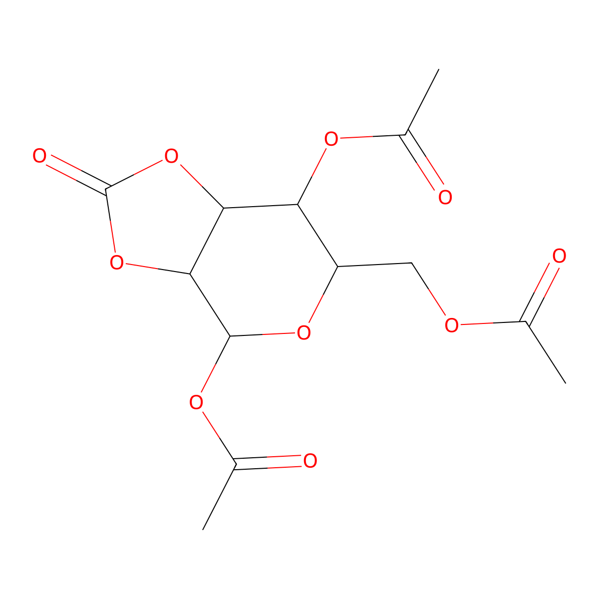 1,4,6-Tri-O-acetyl-2,3-O-carbonyl-a-D-mannopyranose molecular structure, CAS 53958-20-6