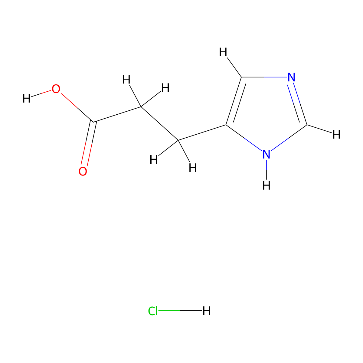 3-(1H-imidazol-4-yl)propanoic acid hydrochloride molecular structure, CAS 53958-93-3