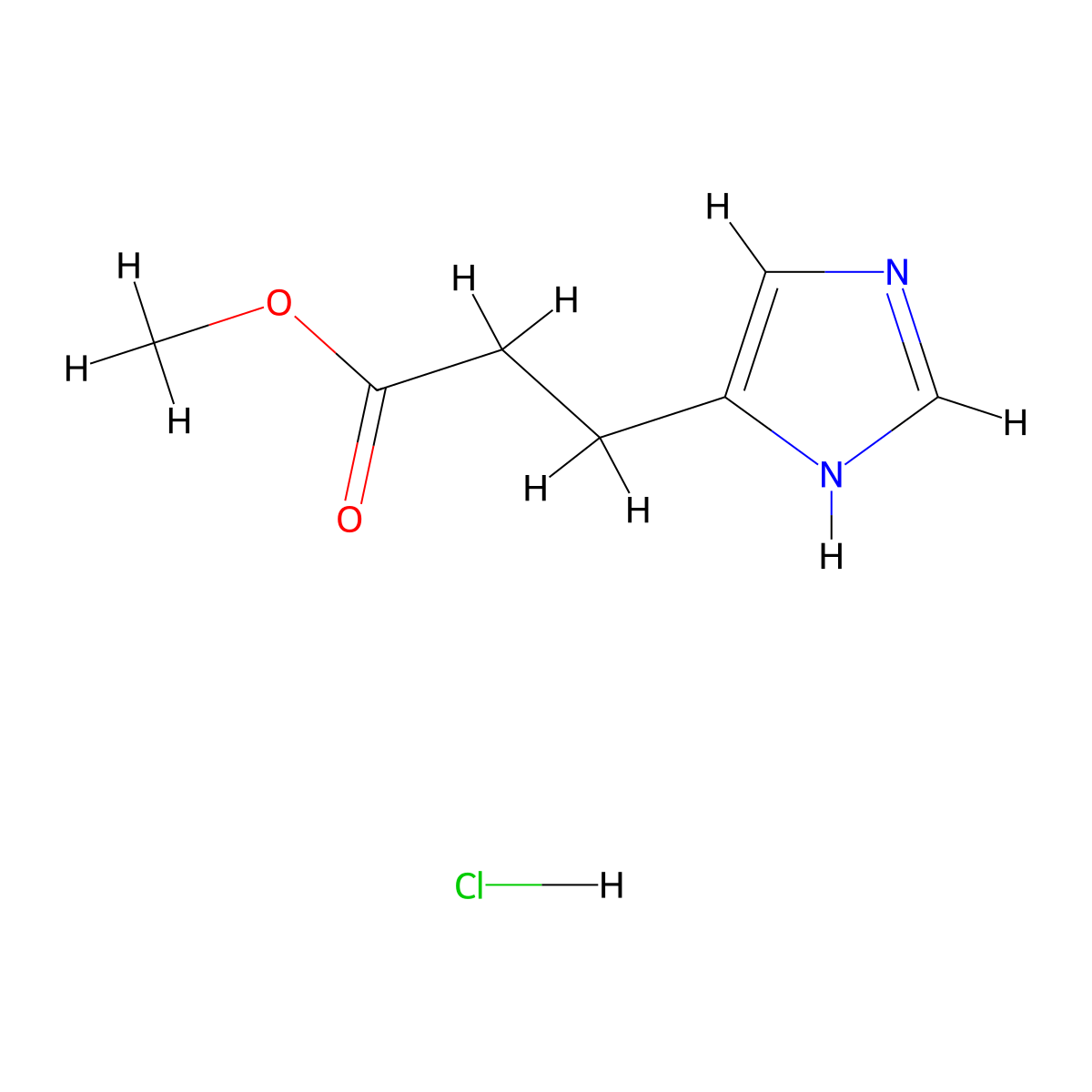 methyl 3-(1H-imidazol-4-yl)propanoate hydrochloride molecular structure, CAS 53958-94-4