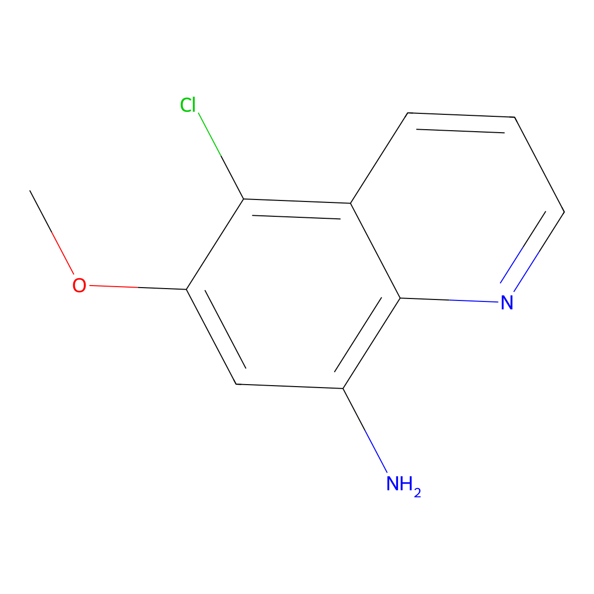 5-Chloro-6-methoxyquinolin-8-amine molecular structure, CAS 5396-19-0