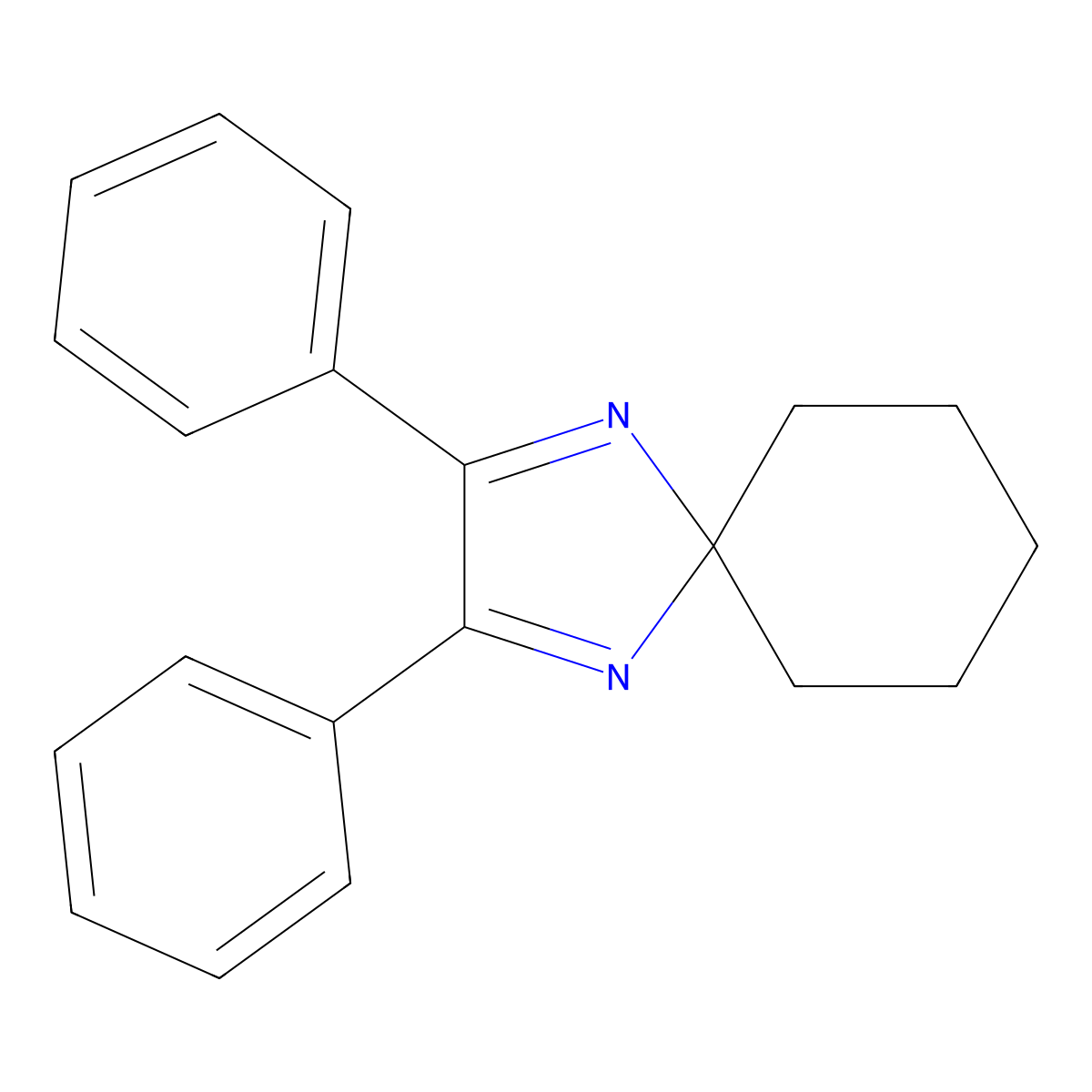 2,3-Diphenyl-1,4-diazaspiro[4.5]deca-1,3-diene molecular structure, CAS 5396-98-5