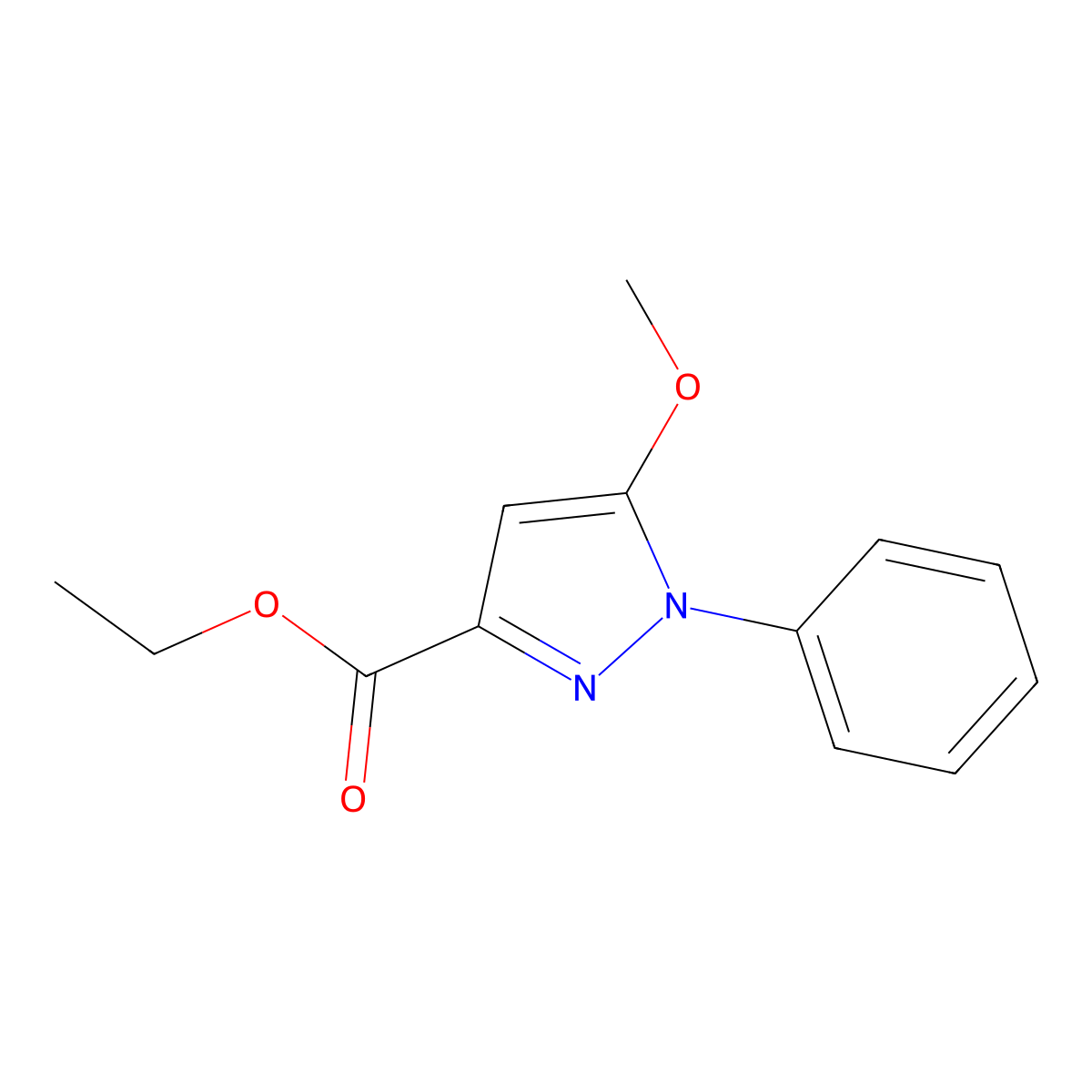 ethyl 5-methoxy-1-phenyl-1H-pyrazole-3-carboxylate molecular structure, CAS 53960-15-9