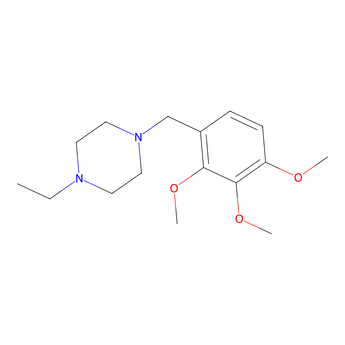 1-Ethyl-4-[(2,3,4-trimethoxyphenyl)methyl]piperazine molecular structure, CAS 53960-21-7