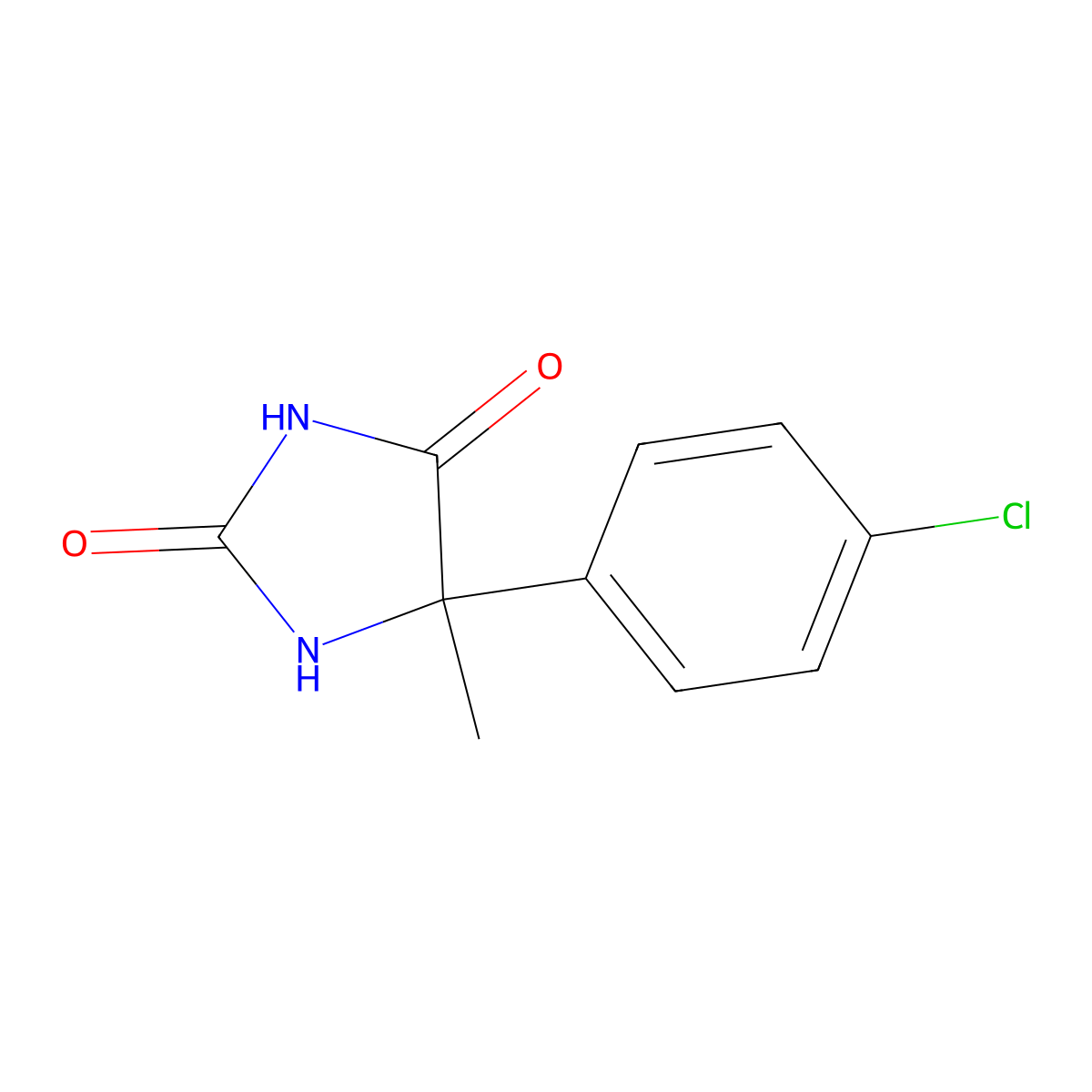 5-(4-Chlorophenyl)-5-methylimidazolidine-2,4-dione molecular structure, CAS 5397-13-7