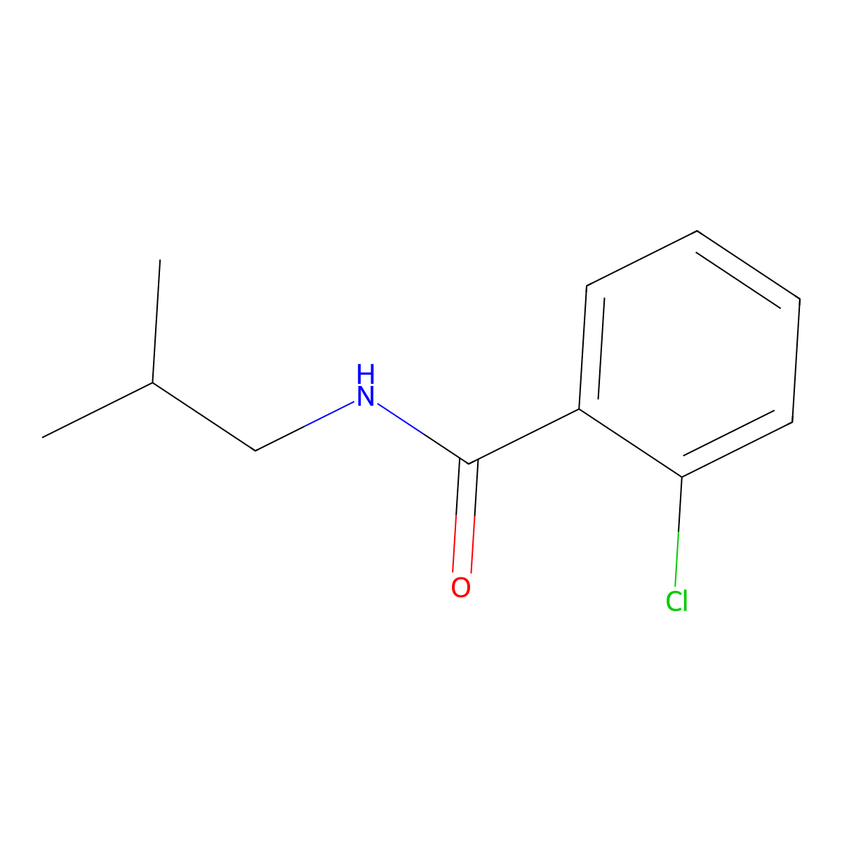 2-Chloro-N-isobutylbenzamide molecular structure, CAS 5397-17-1