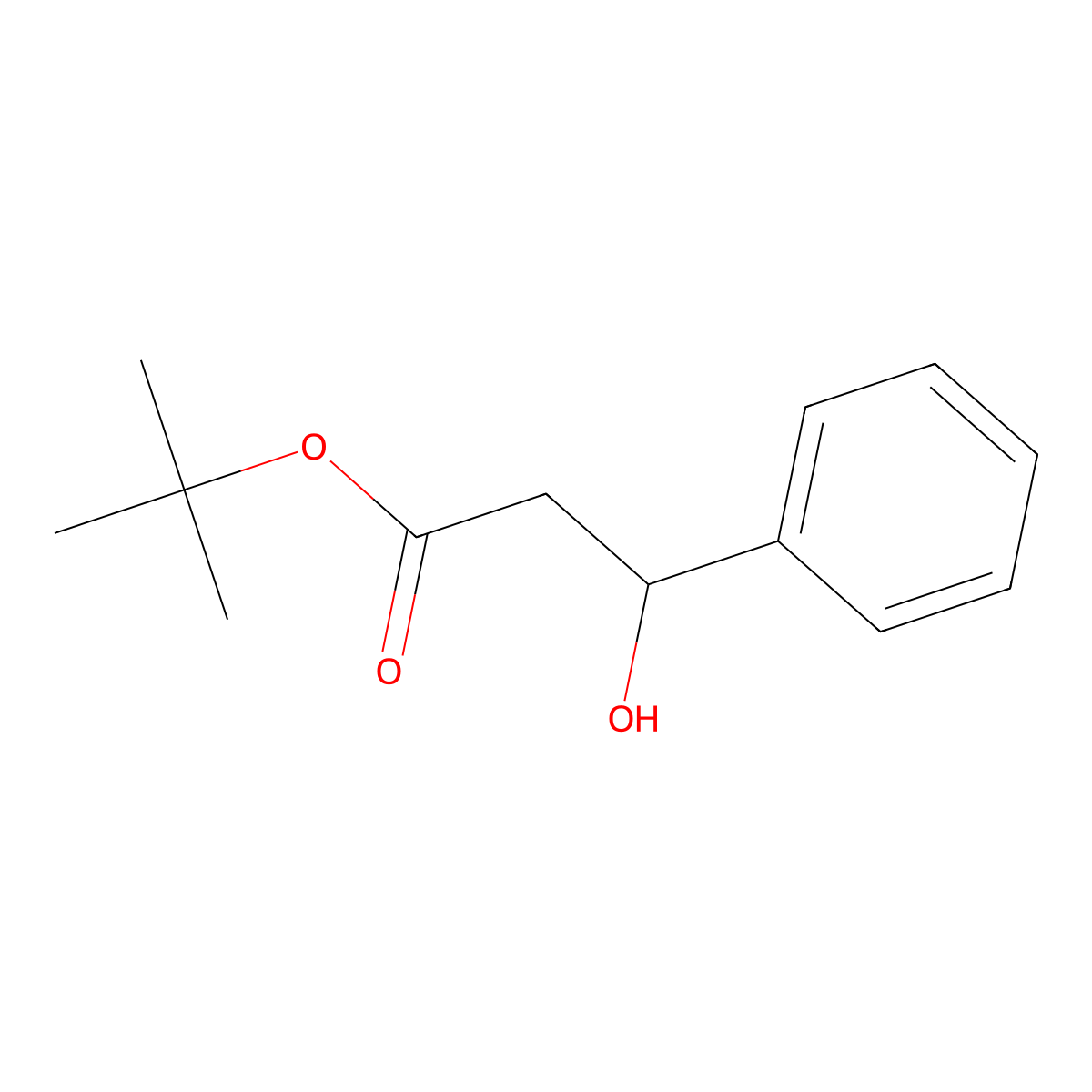 tert-Butyl 3-hydroxy-3-phenylpropanoate molecular structure, CAS 5397-27-3