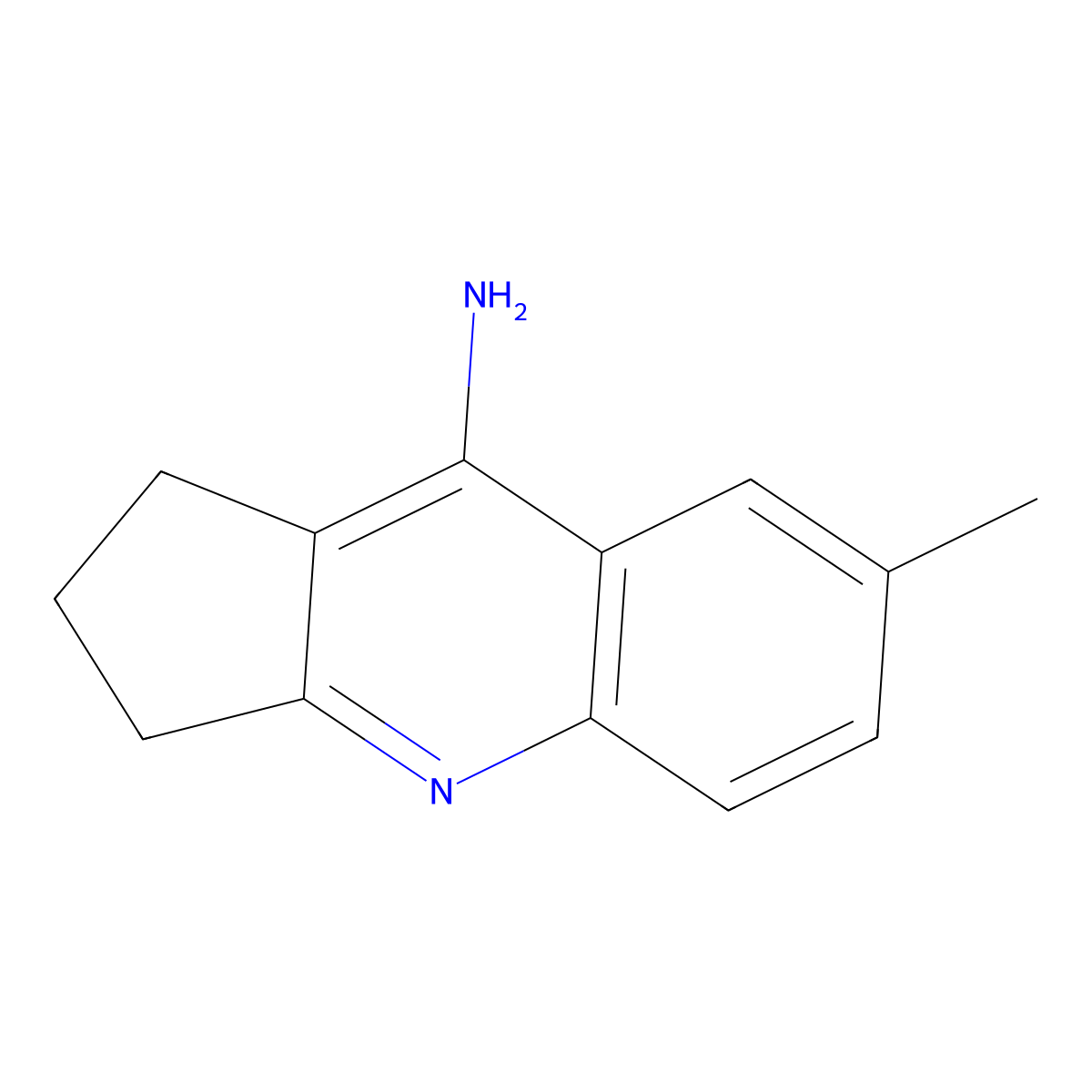 1H-Cyclopenta(b)quinoline, 2,3-dihydro-9-amino-7-methyl- molecular structure, CAS 53970-66-4