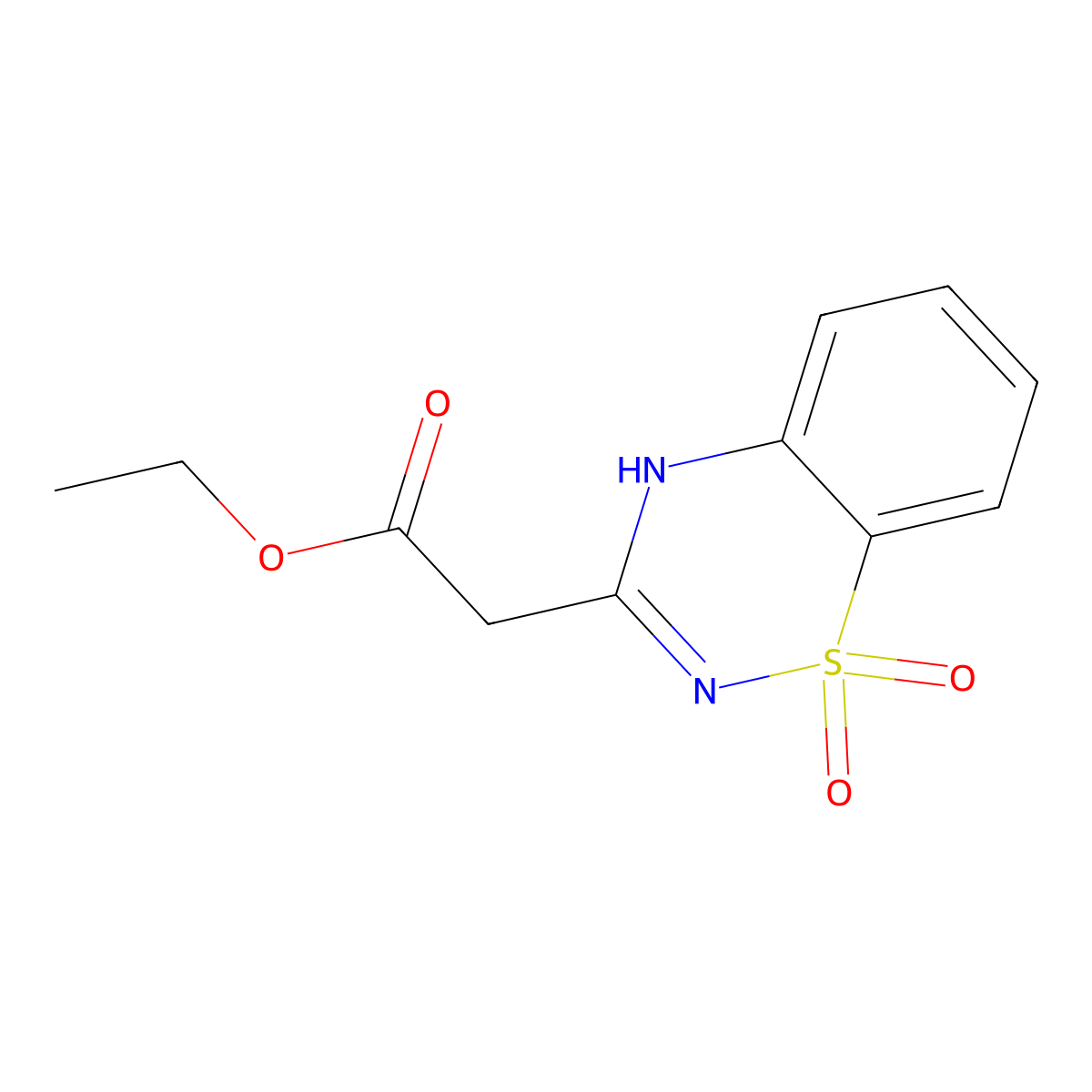 2H-1,2,4-Benzothiadiazine-3-acetic acid ethyl ester 1,1-dioxide molecular structure, CAS 53971-22-5