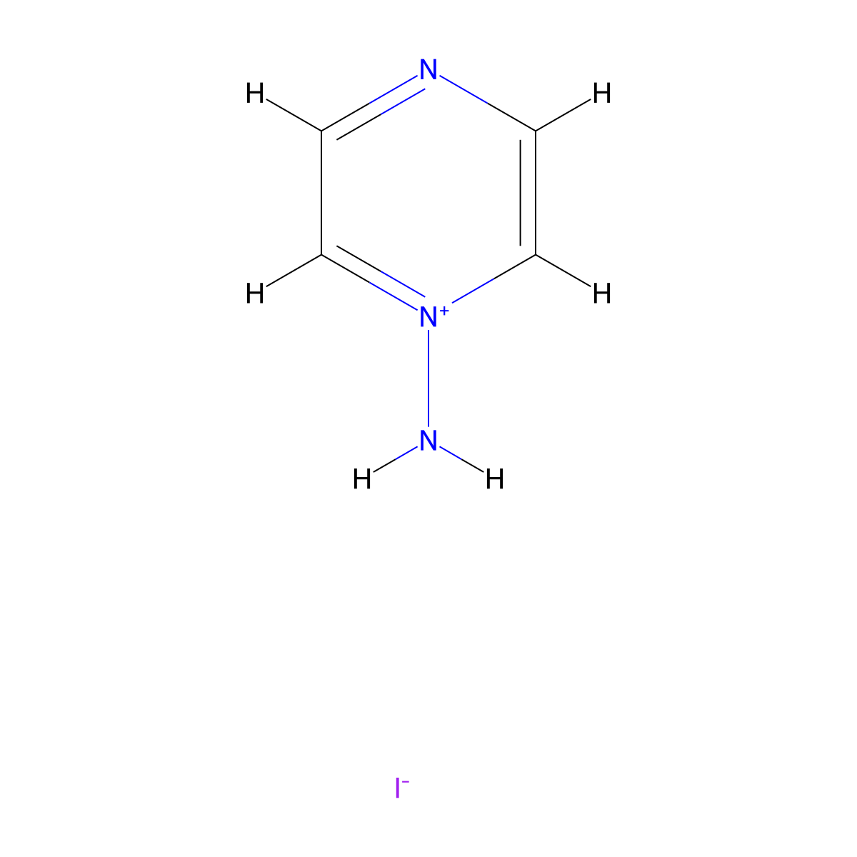 1-Aminopyrazin-1-ium iodide molecular structure, CAS 53975-16-9