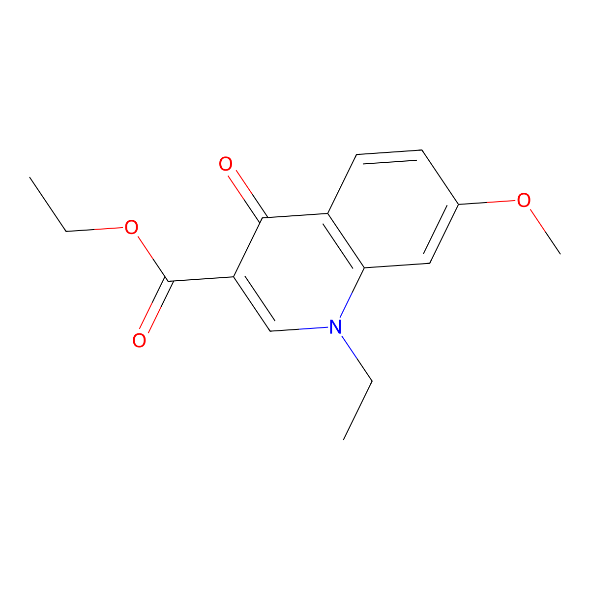 Ethyl 1-ethyl-7-methoxy-4-oxo-1,4-dihydroquinoline-3-carboxylate molecular structure, CAS 53977-09-6