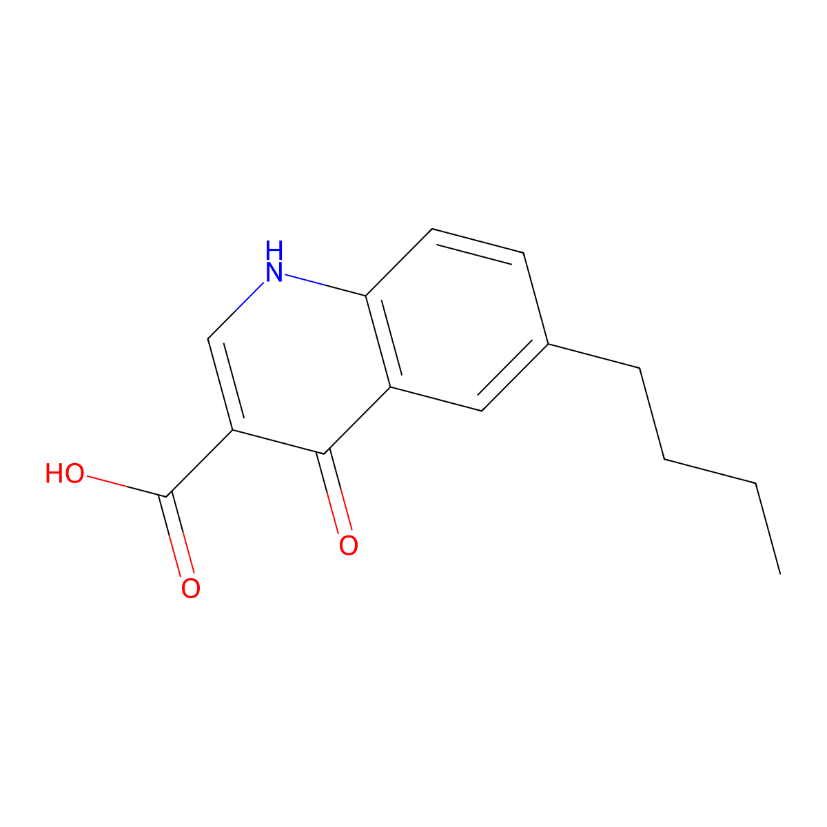 6-Butyl-4-hydroxyquinoline-3-carboxylic acid molecular structure, CAS 53977-28-9