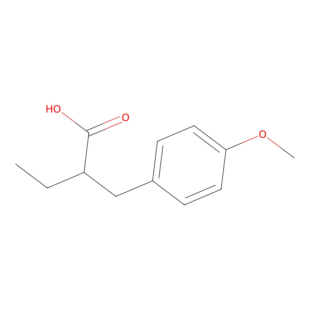2-(4-Methoxybenzyl)butanoic acid molecular structure, CAS 53979-31-0