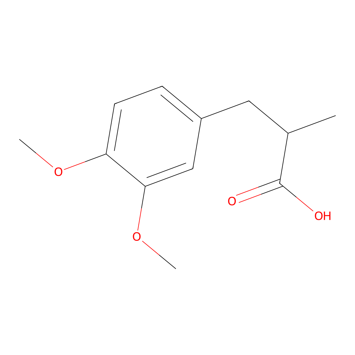 3-(3,4-Dimethoxyphenyl)-2-methylpropanoic acid molecular structure, CAS 53979-33-2