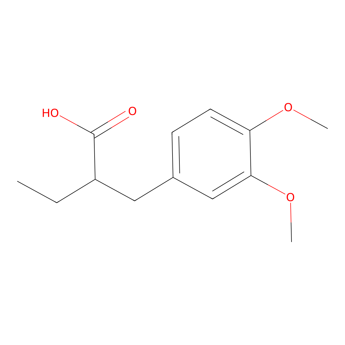 2-(3,4-Dimethoxybenzyl)butanoic acid molecular structure, CAS 53979-34-3