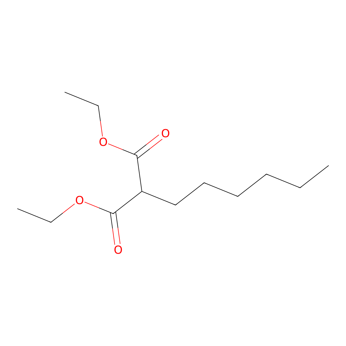 Diethyl hexylmalonate molecular structure, CAS 5398-10-7
