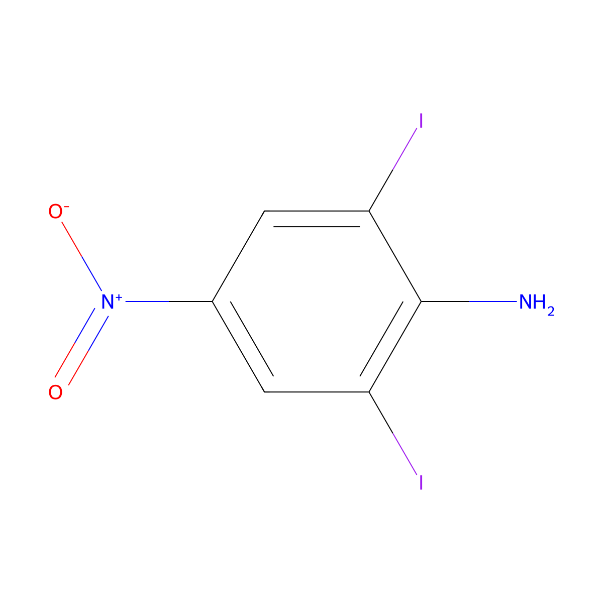 2,6-Diiodo-4-nitroaniline molecular structure, CAS 5398-27-6